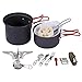 REDCAMP Camping Cookware Mess Kit with Stove,800ml(28oz) for 1 Person Ultralight & Foldable Backpacking CookSet, Free Sporks&Tripodthumb 1