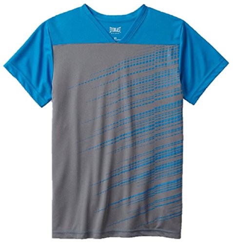 Boys short sleeve diagonal dash v-neck athletic tee (m …