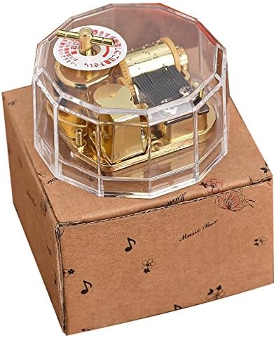WOGOD Music Box 18 note Mechanism Acrylic Musical Box - Home Decor,Birthday or Christmas Best Gift (MG-214)