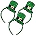 Gift Boutique 6 Pack St Patrick’s Day Headbands Green Sequin Leprechaun Hat and Irish Princess Head Boppers Party Costume Supplies Accessories Decorations
