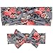 Zittop Mom And Baby Rabbit Ears Elastic Bowknot Headband Set (Gray)