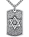 Aoiy Men's Stainless Steel Star of David Dog Tag Biker Extra Large Heavy Pendant Necklace, 24