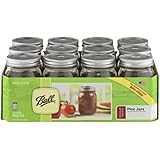 12 Ball Mason Jar with Lid - Regular Mouth - 16 oz by Jarden (Packs of 12)