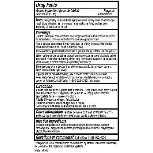 HealthA2Z Allergy Relief, All Day Allergy, Cetirizine HCL 10mg, 250