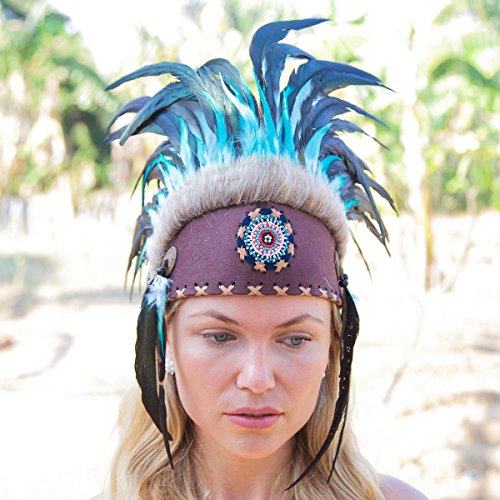 Novum Crafts Feather Headdress | Native American Indian Inspired |