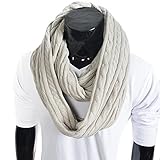 Stylish Men Cable Soft Knit Winter Infinity Scarf