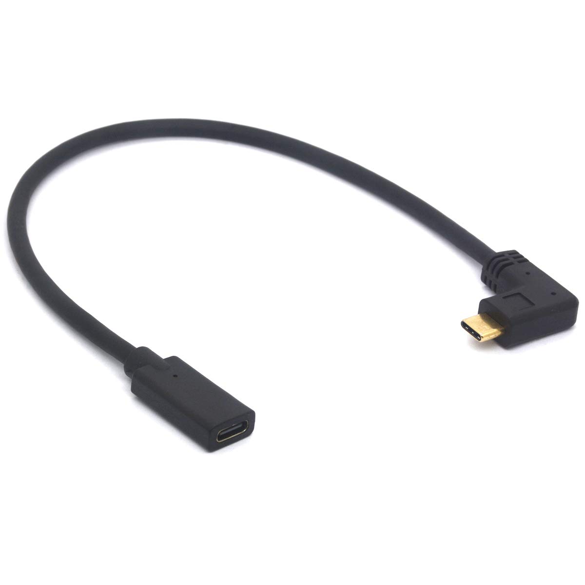 OpenII Angled USB 3.1 Type C Cable Adapter Type-C Male to Female Extender Cord Thunderbolt 3 Charger USB c to c Charging Sync Cable (Side Angle To Female)