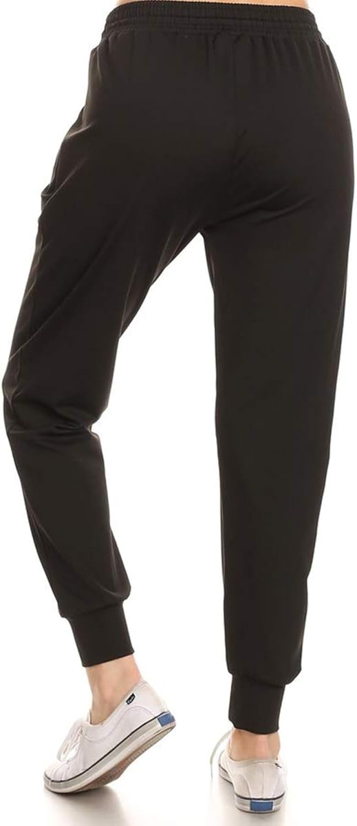 Leggings Depot Women's Printed Solid Activewear Jogger Track Cuff Sweatpants at  Women’s Clothing store