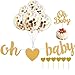 Lillypet Baby Shower Banner, Oh Baby Balloons Oh Baby Cake Topper for Neutral Baby Shower Party Decorations, Gender Reveal Party Supplies