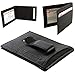 Alpine Swiss Men's Leather Flip-Fold Money Clip Front Pocket Wallet, Black