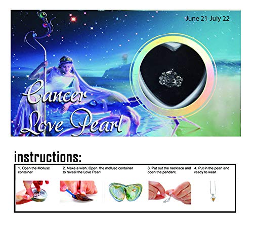 Cancer Pendant Wish Pearl Necklace - Love Pearl Cancer Pendant Necklace with Genuine Pearl