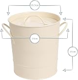 Harbour Housewares Vintage Kitchen Compost Bin 3.2L White Steel with Lid view 3