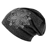 DJT Unisex Star Rhinestone Cotton Beanie Skull Cap A03 Black