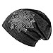 DJT Unisex Star Rhinestone Cotton Beanie Skull Cap A03 Black
