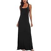 Urban CoCo Women's Scoop Neck Solid Sleeveless Summer Beach Tank Top Casual Maxi Dress
