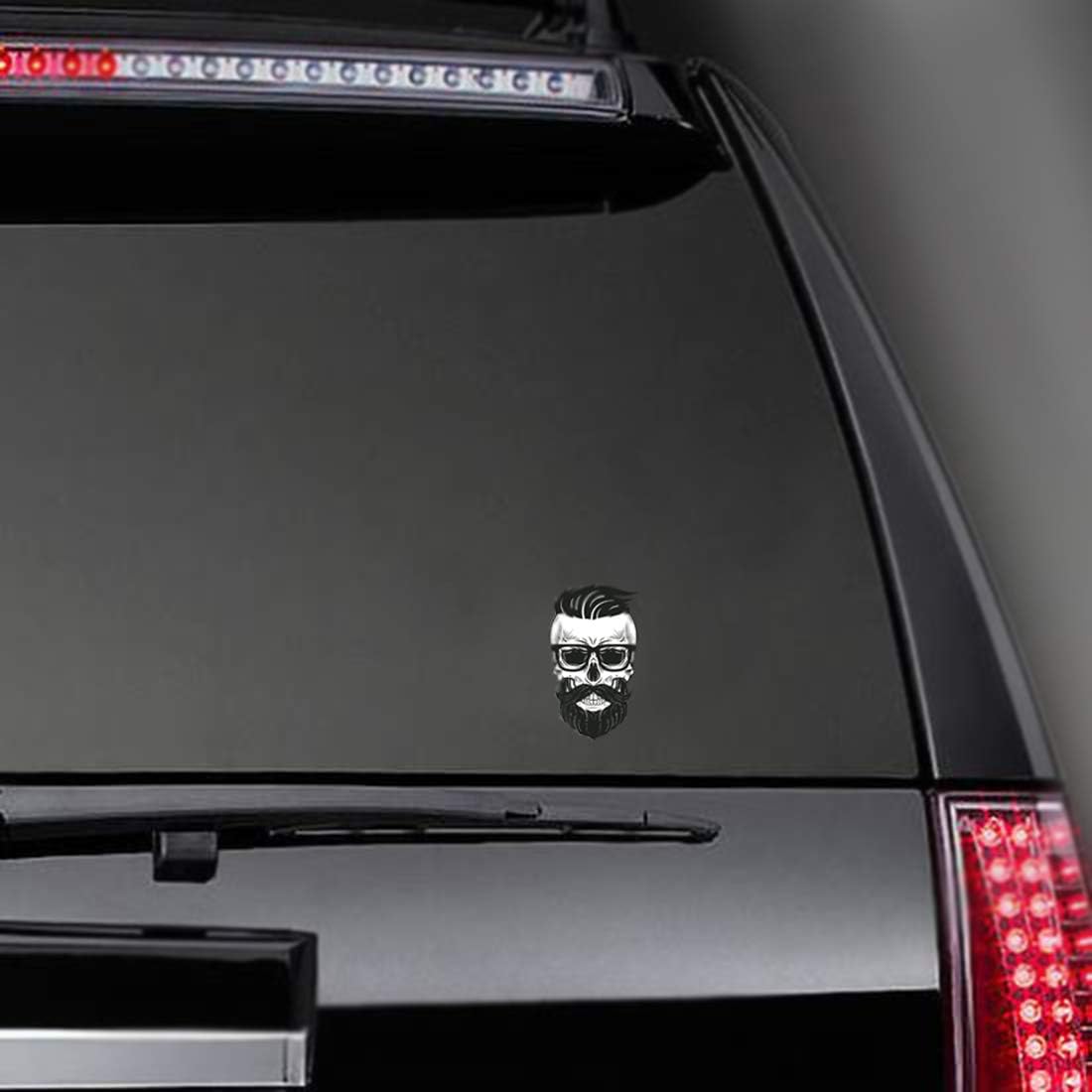 SkinoEu® 2 x Vinyl Self-Adhesive Stickers Skull Beard Modern Laptop iPad Car Window Auto Moto Motorcycle Helmet Bike Skate Truck Racing Tuning B 108 - Image 5