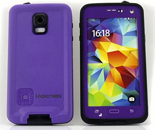 Newest microtimes Waterproof Dirtproof Snowproof Shockproof case Cover for For Samsung Galaxy S5 i9600 The best phone partner for outdoor sports. (Purple)