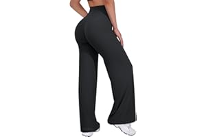 VOYJOY Straight Leggings Bottoms Wide Leg Pants for Women 29"/ 31.5"/33"/35" High Waist Stretch Casual Sweatpants