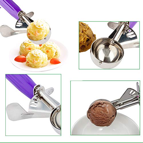 Ice Cream Scoops, Cookie Scoop Set of 3, Cake Trigger Cookie Scoop Set