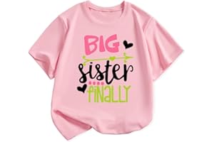 Baby Girls Sister Shirt Sibling Matching Outfit Big Sister Again Finally Tees Tops Infant New Little Sister Bodysuit