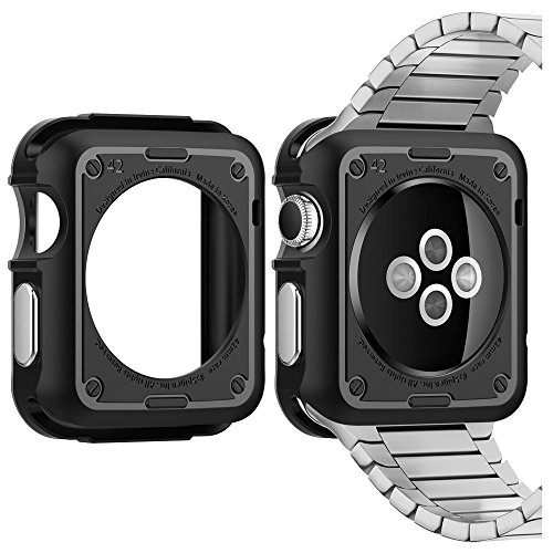 Spigen Tough Armor Designed for Apple Watch Case and Built in Screen Protector for 42mm Series 1 (2015) - Gunmetal - Thumbnail 3