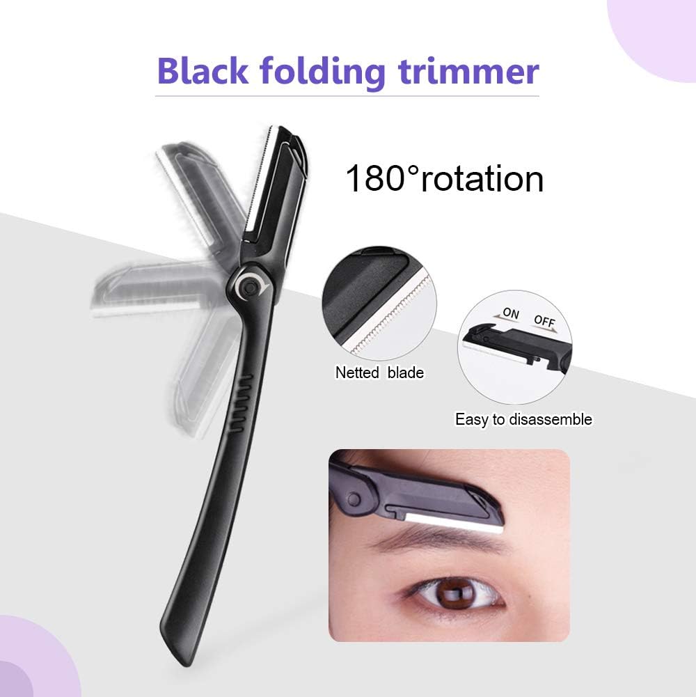 Eyebrow Kit 8 in 1 Eyebrow Scissors,Razor Eyebrow Pencil, Eyebrow Brush with Pink Leather Bag: Home Improvement
