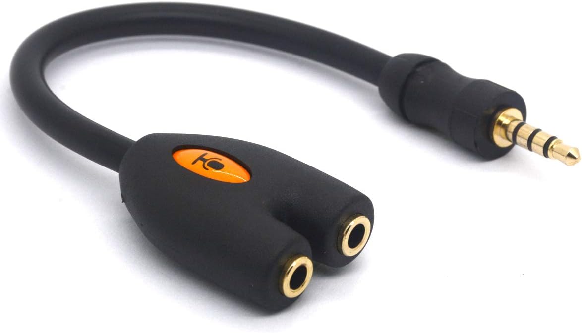 Tomost 3.5mm Headphone Mic Splitter, 3.5 TRRS Audio Microphone Y Cable Adapter for MP3 players, Laptop, Smartphone, Gaming Headset