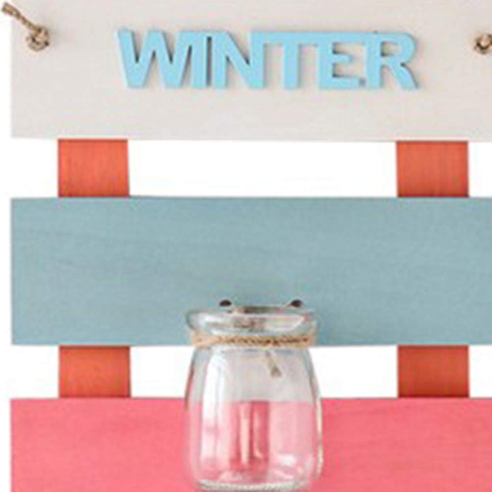 Toyvian Wandvase Glasvase Glas Blumenvase mit Holzschild Wand