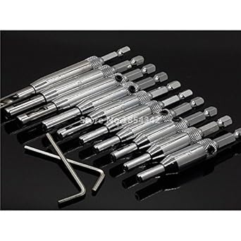 Generic C1 : 10 Sizes HSS Self Centering Hinge Twist Drill Bits Window Doors Screw Hole Saw Woodworking Reaming Cabinet Tool Set