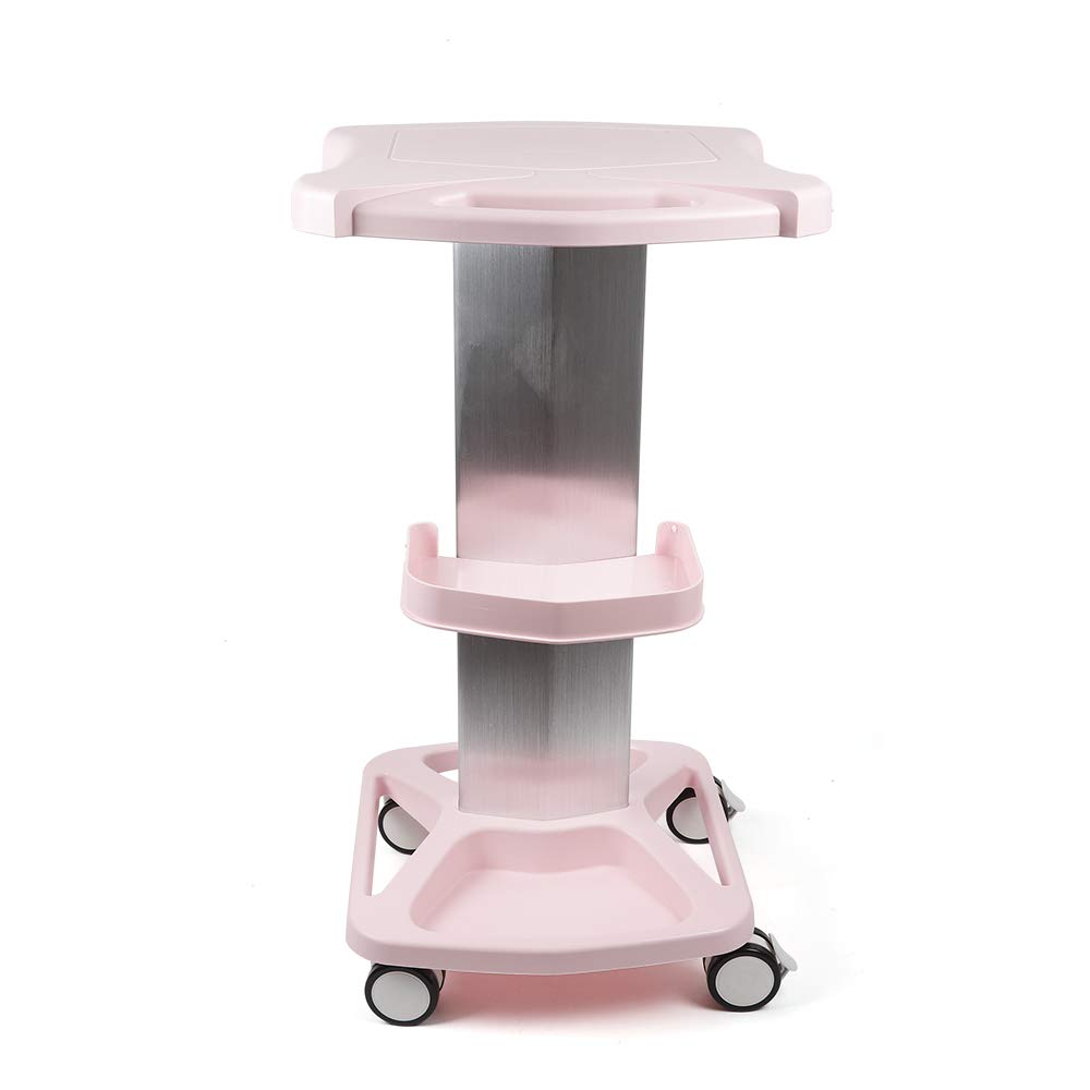 Aluminum Alloy Trolley Stand Assembled For Ultrasonic Cavitation RF Machines Salon Spa Beauty Tattoo Rolling Cart Tray USA STOCK (Pink): Beauty