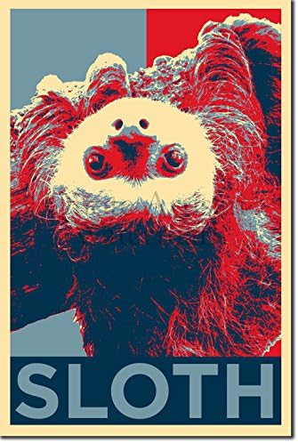 Introspective Chameleon Sloth Art Print 'Hope' Photographic Poster - Unique Art Gift - Animal Lovers Two Toed Three - Size: 18 x 12 Inches