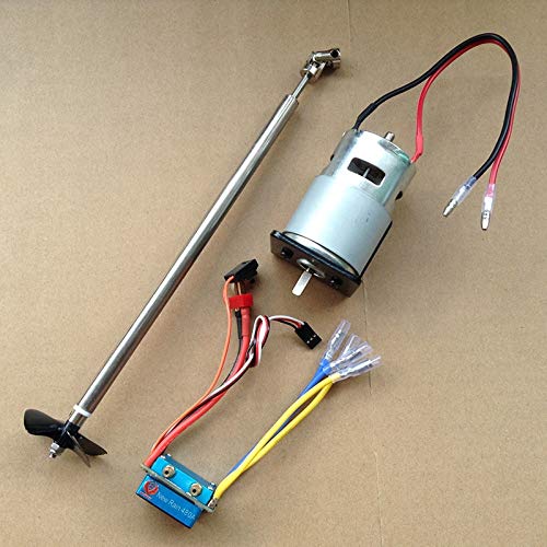 HATCHMATIC 1Set Power Kit 775 Motor+Water-cooled 480A Brushed ESC+10/15/20/25/30CM Drive Shaft+Four-blade Propeller for RC Jet Boats: wioth 30cm shaft