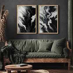 MUDECOR Framed Canvas Print Wall Art Set Monochrome
