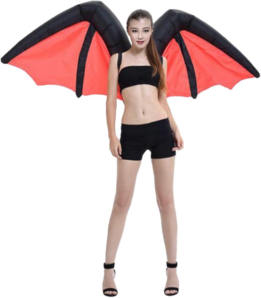 Amazon Com Sairch Batwing Costume Halloween Inflatable Suit Wings Cospaly Fairy Costume Butterfly Rainbow Wings Adult For Halloween Party Masquerade Clothing