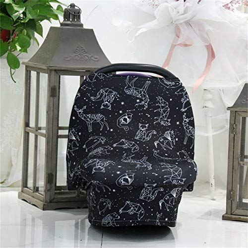 Nursing Cover Carseat Canopy, Rquite Car Seat Covers for Babies Mom Breastfeeding Scarf Infant Multi Use Cover Ups for Baby Stroller & Shopping Cart & Feeding High Chair -Large Size for Girl Boy
