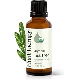 Plant Therapy Organic Tea Tree Oil (Melaleuca) 30 mL USDA Certified Organic | Great for Diffusing &amp; Topical Use, USDA Certified Organic, Pure &amp; Undiluted Tea Tree Essential Oil, 30 mL (1 oz)