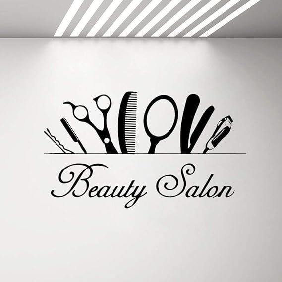 Autocollants Muraux 3D Femme Coiffeur – Stickers Vinyle Pour Salon, Peinture Murale