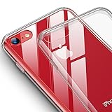 RANVOO iPhone 8 Case, iPhone 7 Case,Clear Thin Slim Soft Silicone Bumper Case Transparent Hard Protective 9H Tempered Glass Shockproof Cover-Clear