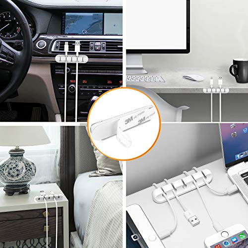 Cord Organizer Cable Management for Desk 5 Packs White Cable Clips