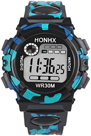 Anxinke Children Boys Waterproof Watches Electronic Sports Wristwatch (Black)
