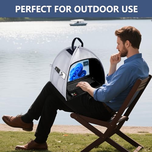 HoYiXi Universal Foldable Laptop Sun Shade & Privacy Shield - Fits 13-16 inch MacBook, Dell, Surface,Asus - Blocks Sunlight, Protects Privacy, Working Outdoor Travel,Anti - Glare(Have patents),Grey