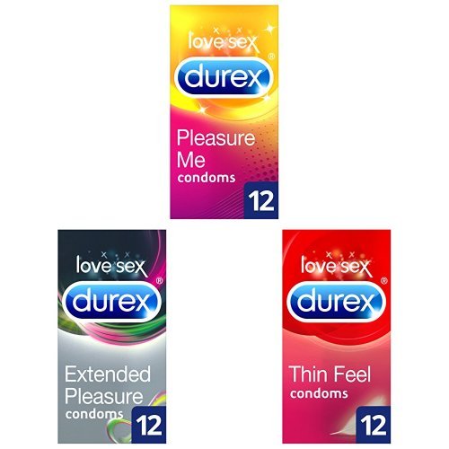 Durex Pleasure Bundle, Pack of 3 x 12 Condoms