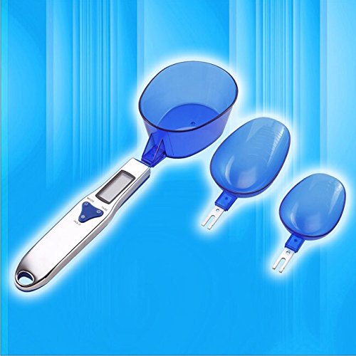 Battery Operted 500g/0.1g Digital Spoon Scale Easy Clean Detachable 3 Scoop Stainless Steel Handle LCD Display Kitchen Scale Milk Powder Scale Liquid Balance Medicinal Balance Baking Balance