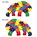 Monilon Wooden Blocks, 52 Pcs Kids Toys Alphabets & Numbers Winding Snail & Elephant Jigsaw Puzzle - Preschool Learning Educational Toy Set Gifts Toy for Kids 3 4 5 6 + Years Old Toddlers Boys Girls