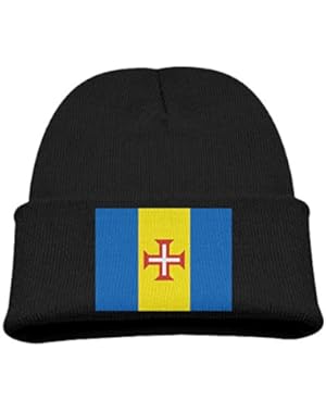 Flag Of Madeira Kid's Hats Winter Funny Soft Knit Beanie Cap children Unisex