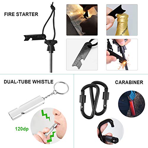 Tolaccea Survival Kit 17 in 1 Survival Gear for Hiking Camping Hunting Fishing Backpacking Travel Adventures
