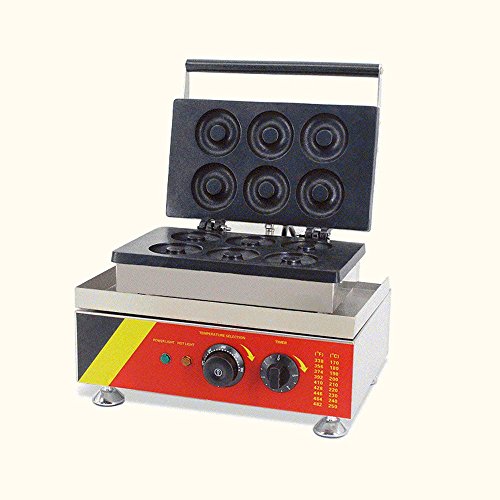 Commercial Donut Machine Maker Stainless Steel Electric Donut Making Machine Donut Waffle Fryer Maker 3-5 Minutes for 6 Donuts