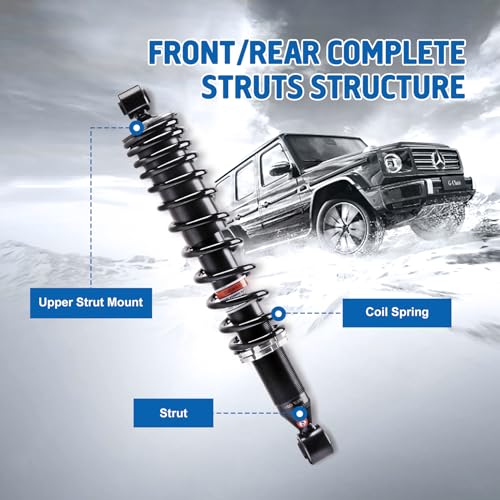 KLV Front Left Right Shocks Shock Absorber Set Monotube Tube Compatible with 1990-2018 Kawasaki Mule UTV 2010 2020 2500 2510 2520 4000 4010 Mule 45023-1005 45023-1006 2 pcs