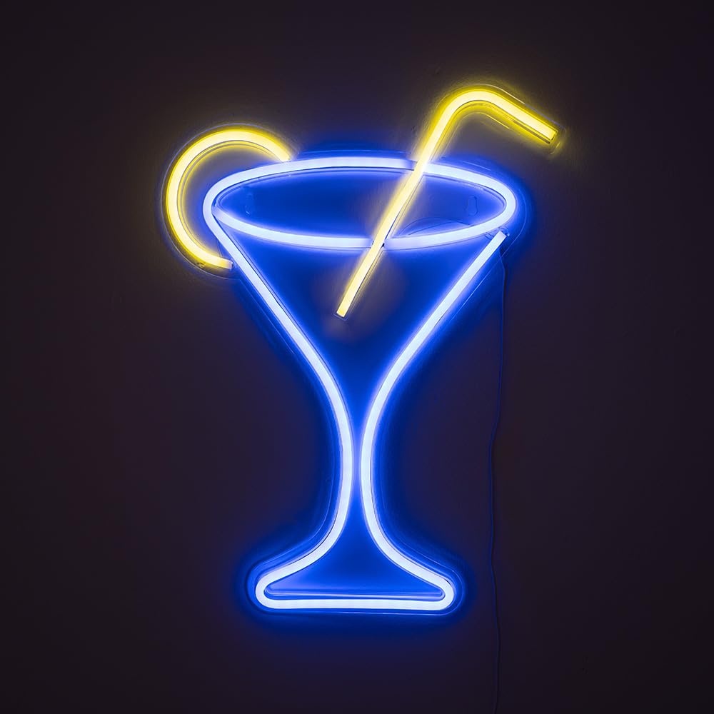 MiniSun | Neon Cocktail Glass LED Light Sign | Light Signs, Home Décor & Improvement Essential