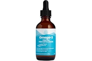 PARAMOUNT PET HEALTH Wild-Caught Omega 3 Fish Oil for Dogs & Cats, Liquid EPA DHA Supplement for Skin, Coat, Joints & Heart, Low-Odor Omega 3 Drops for Small Dog Breeds & Cats with Itchy Skin, 2 oz